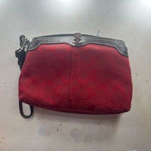 Coach Red Wristlet Clutch